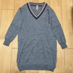 グレー Vネック ニットセーター Fサイズ