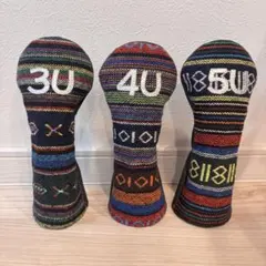 ゴルフヘッドカバー　ユーティリティ用3点セット　ハンドメイド
