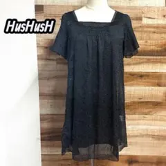 【リバーシブル⭐️M】HusHusH ワンピース 2WAY 黒 ドット ワールドのサムネイル
