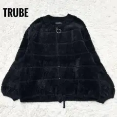 ✨美品✨TRUBE ファー　リング　ジップアップ　フード　ブルゾン　ブラック