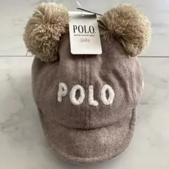 【新品】POLO 秋冬帽子(42cm) キャップ　ポンポン　男の子/女の子