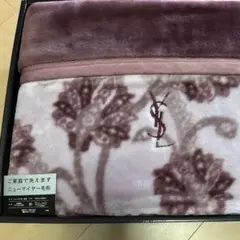 YSL イヴ・サンローラン ニューマイヤー毛布 ピンク フラワー