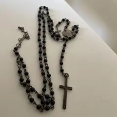 ブラックロザリオ風ネックレス