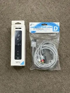 【新品】ニンテンドー Wiiリモコン ブラック 新品ケーブル付き