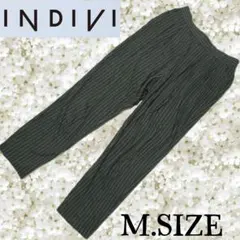 r62〚INDIVI〛 ストライプ柄 カジュアルパンツ Mサイズのサムネイル