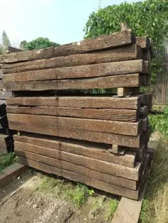 新品未使用　枕木　北海道産カラマツ　防腐処理済み　DIY・庭・ガーデニング くん煙枕木 – Gee's Green Garden