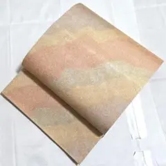 A◆着物くつろぎ 霞模様 金糸 マルチカラー 六通 正絹 フォーマルな袋帯