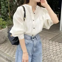 フレディエミュ★前開きギャザースリーブブラウスのサムネイル
