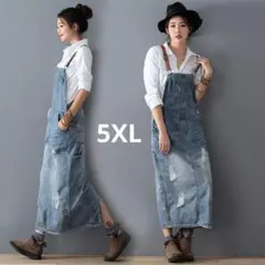 ■5XL■デニムサロペット■エプロンスカート■ジャンパースカート デニムスカート