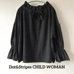 Dot&Stripes CHILD WOMAN 黒と白のドット柄ブラウス