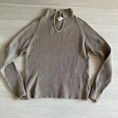 J.CREW リブ編み ポロネック コットンニットセーター