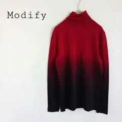 モディファイ ウール100% グラデーション薄地ニット 日本製 タートルネック