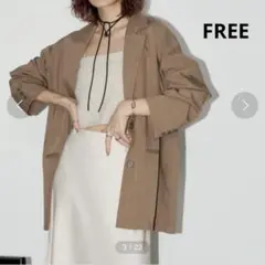 テーラードジャケット　薄手　羽織　秋服　春服　オーバーサイズ　ベージュ　長袖