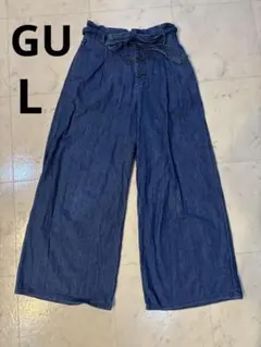 GU デニム風パンツ　レディース　L ゆったり