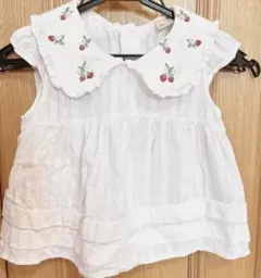 いちご刺繍ブラウス　プティマイン　夏　ブラウス　キッズ服　女の子　110