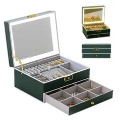 ⭐︎ジュエリーボックス アクセサリー収納 大容量 グリーン