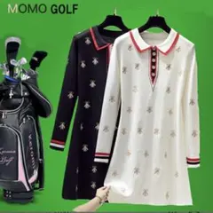 蜂刺繍 ポロワンピース Sサイズ