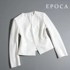 372h*美品 EPOCA エポカ リネン混 ノーカラージャケット 38 Mのサムネイル