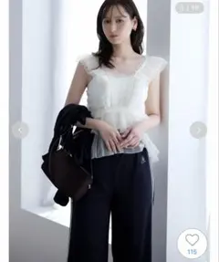 完売商品♡ Sustainableチュールペプラムブラウスのサムネイル
