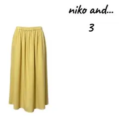 niko and… ニコアンド ギャザーワイドパンツ マスタード イエロー