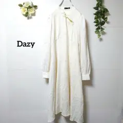 Dazy チャイナ風 花柄刺繍 ロングワンピース M