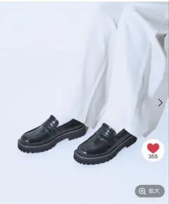 JEANASIS 【抗菌防臭テープ付き】サイドステッチローファー 黒　Mサイズのサムネイル