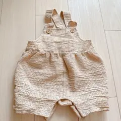 くまサロペット　80 ベージュ