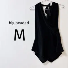 8 big beaded ブラック ノースリーブ チュニック M トップス