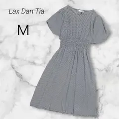 Lax Dan Tia ワンピース 膝丈 ギンガムチェック 半袖 Aライン