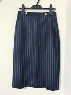 ALEXANDER MCQUEEN ネイビー ピンストライプ タイトスカート