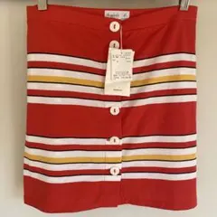 agnes b. 赤ストライプスカート Sサイズ