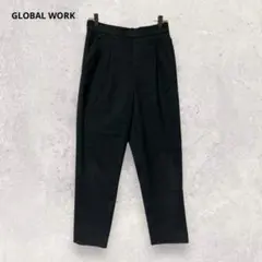 グローバルワーク テーパードパンツ 黒 ブラック M 無地 シンプル 3687