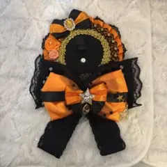 缶バッジ ロゼット オレンジ×黒 57mm 痛バ 推し活