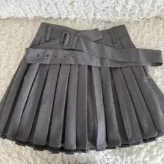 Heather ベルト付きプリーツミニスカート