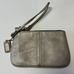 【未使用】COACH コーチ リストレット ポーチ レザー ゴールド系