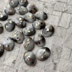 20個/オーバルカボション・マーブニュアンスデザイン(コーヒー)