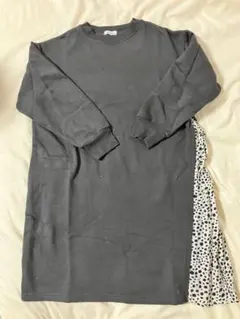 PAIR MANON ダークグレー 長袖スウェットワンピース