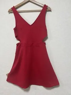 H&Mレッド ノースリーブ ミニワンピース