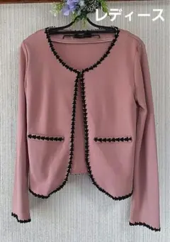 レディース ジャケット M寸 rapiche/クロスプラス サーモンピンク