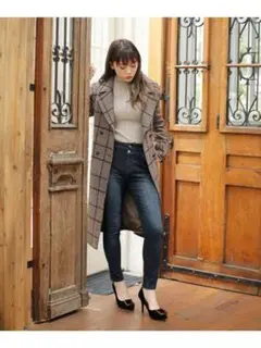 LIPSERVICE (リップサービス) チェック柄ロングコート