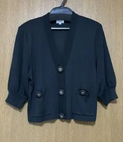 美品　FOXEY フォクシー カーディガン38 ブラックのサムネイル