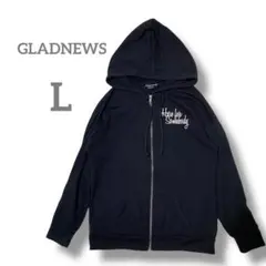GLADNEWS グラッドニュース フード付き ブラック パーカー Lサイズ