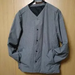 CHRISTIAN ORANI グレー ノーカラー ブルゾン L インナーダウン