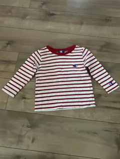 Champion 赤白ストライプ 長袖Tシャツ 90