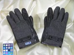 端正な佇まい COMME CA MEN ハウンドトゥース柄 手袋FIVE FOX