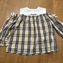チェック柄オフショルダーブラウス 160サイズ