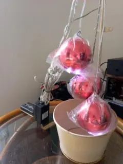 #新品赤い球形LEDライト3個セット