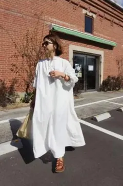 フランス アンティーク ホワイトカラー チャーチドレス スモック