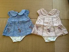 プティマイン　花柄ロンパース　70サイズ　2枚セット　双子