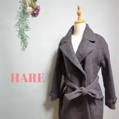 HARE ハレ　チェスターコート　ダウンコート　ミックスグレー　Sのサムネイル